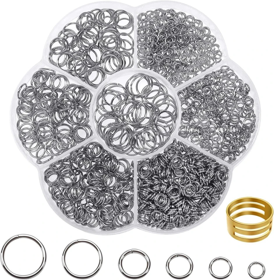 1000Pcs Jump Rings for Jewelry Making Stainless Steel Open Jump Rings Connectors