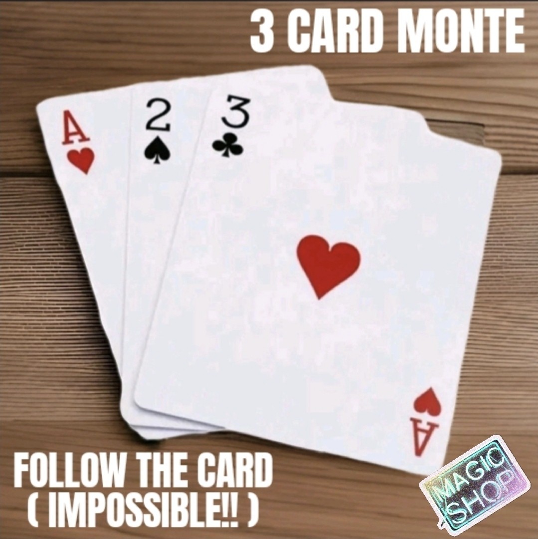 Magic Trick Three Card Monte Impossible Follow Gimmick Cards