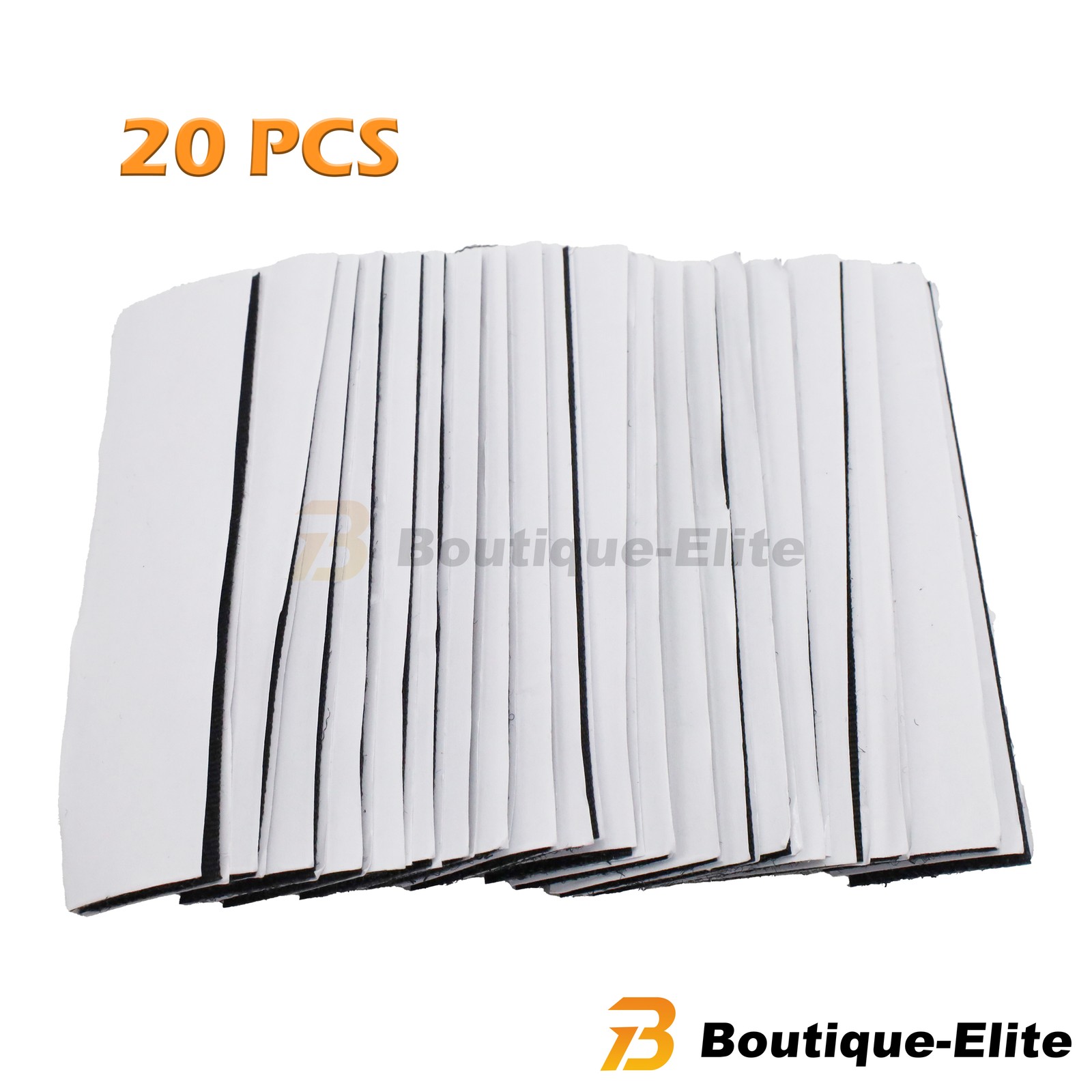 20 Sets Heavy Duty Hook & Loop Adhesive Strips 1x4” Black Sticky Back Fastener