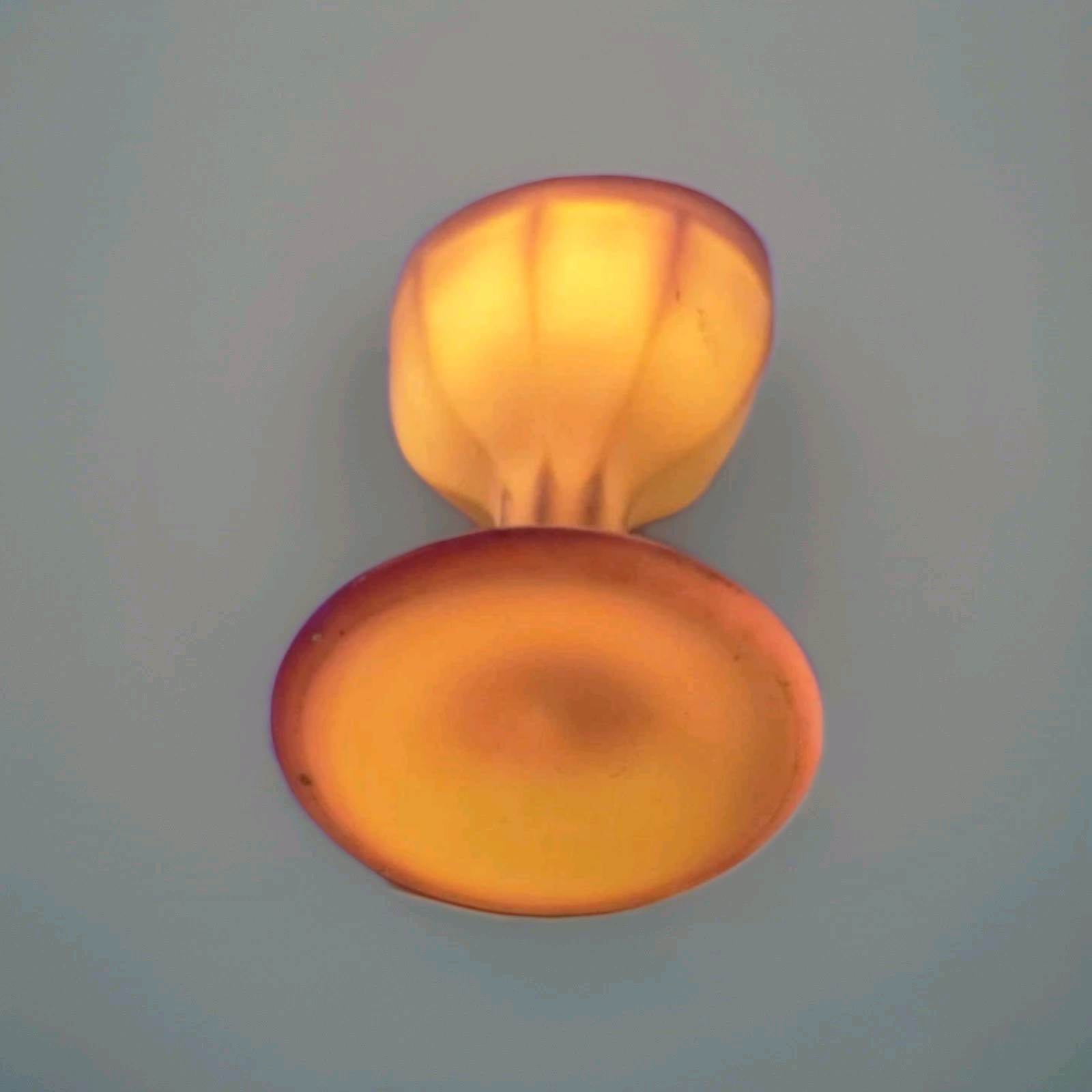 VINTAGE UV REACTIVE SLAG Glass ORANGE SWIRL Ribbed Design Eye Wash Cup by ROSSO