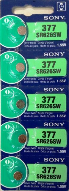 MURATA / SONY 377 SR626SW (5 piece) SR626 V377 Watch Battery USA seller