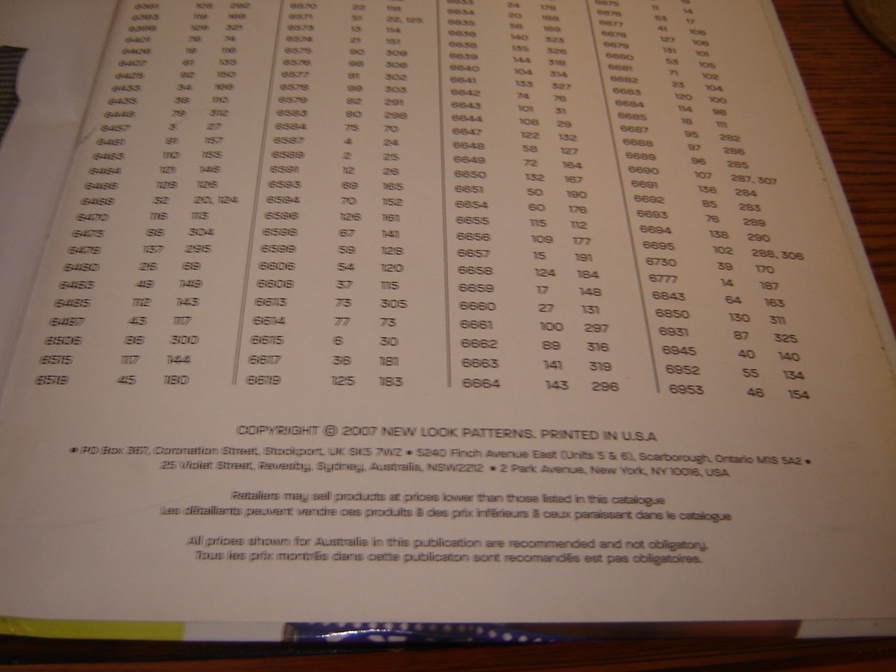 NEW LOOK SEWING PATTERNS counter CATALOG spring 2007 328 pages