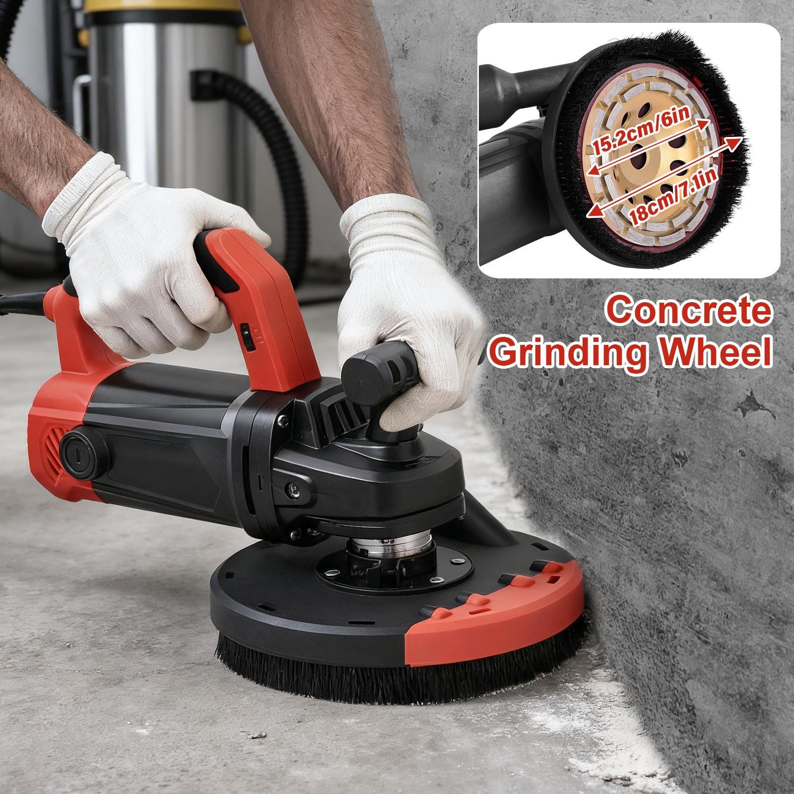 Concrete Grinder Industrial Floor Wall Polisher Edge Grinding Polishing Machine