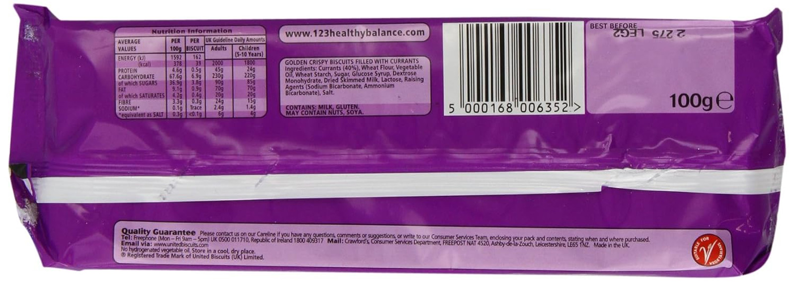 Garibaldi Biscuits, 100 Gram (Pack of 12)