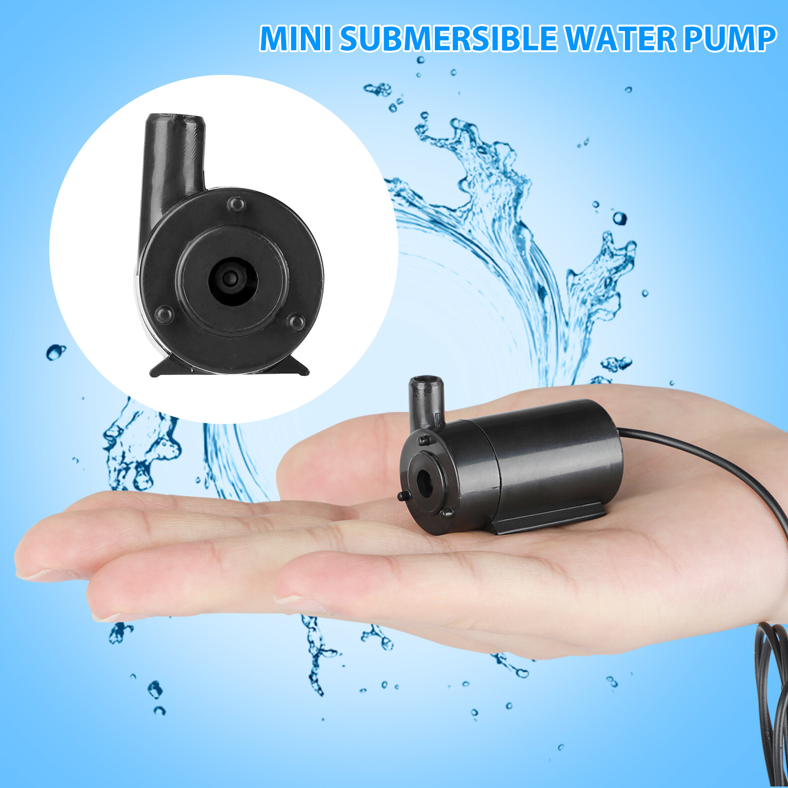 USB 5V Mini Mute Submersible Water Pump for Garden Fountain