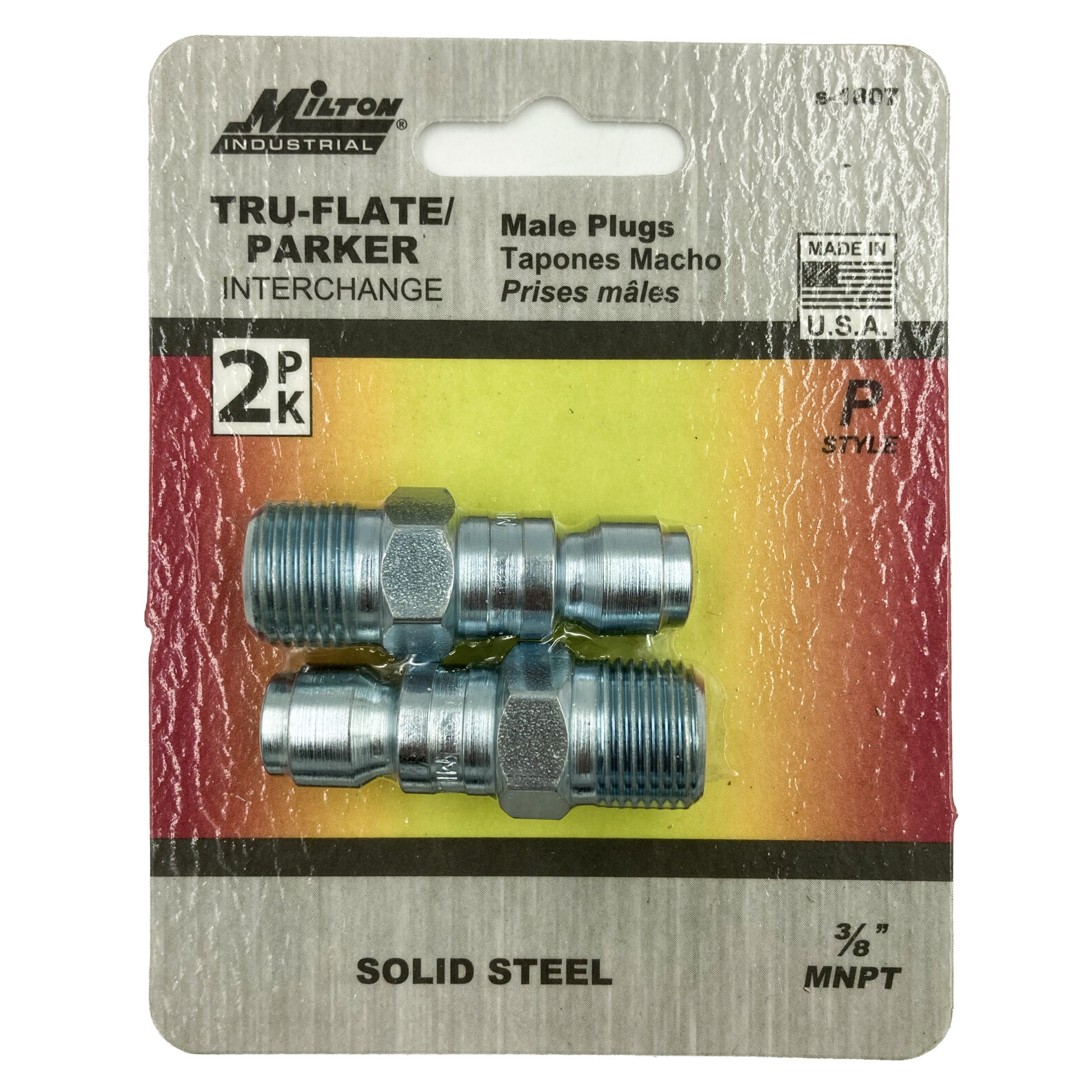 Milton S-1807 3/8" MNPT P Style Plug 2 Pack