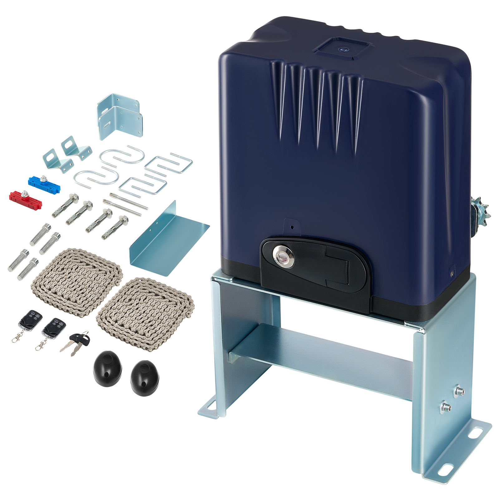 CO-Z 1800lb Automatic Sliding Gate Opener IP44 for 40ft Gates with 2 Remotes