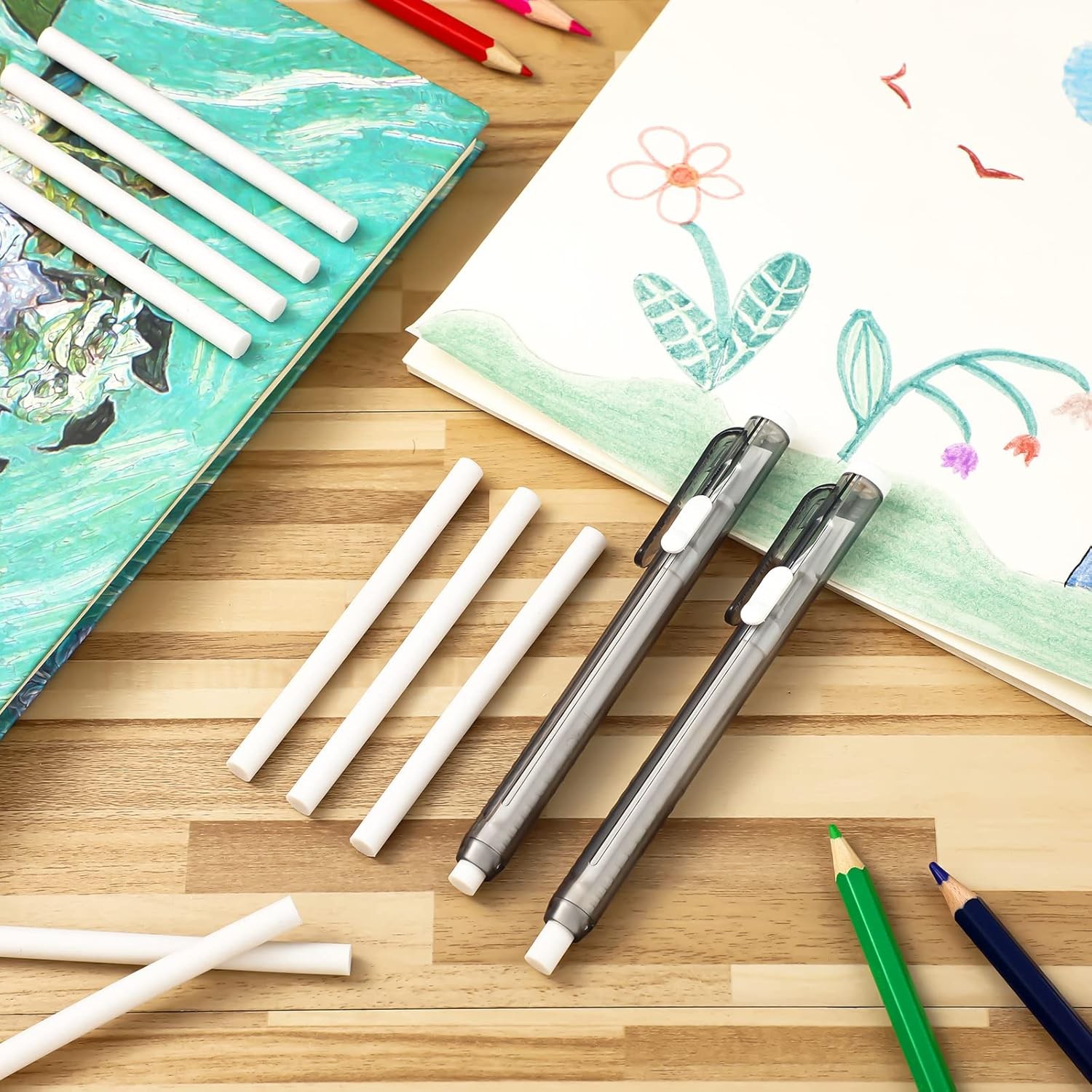 24 Pieces Retractable Mechanical Eraser Pen Bulks Retractable Mechanical Stick E