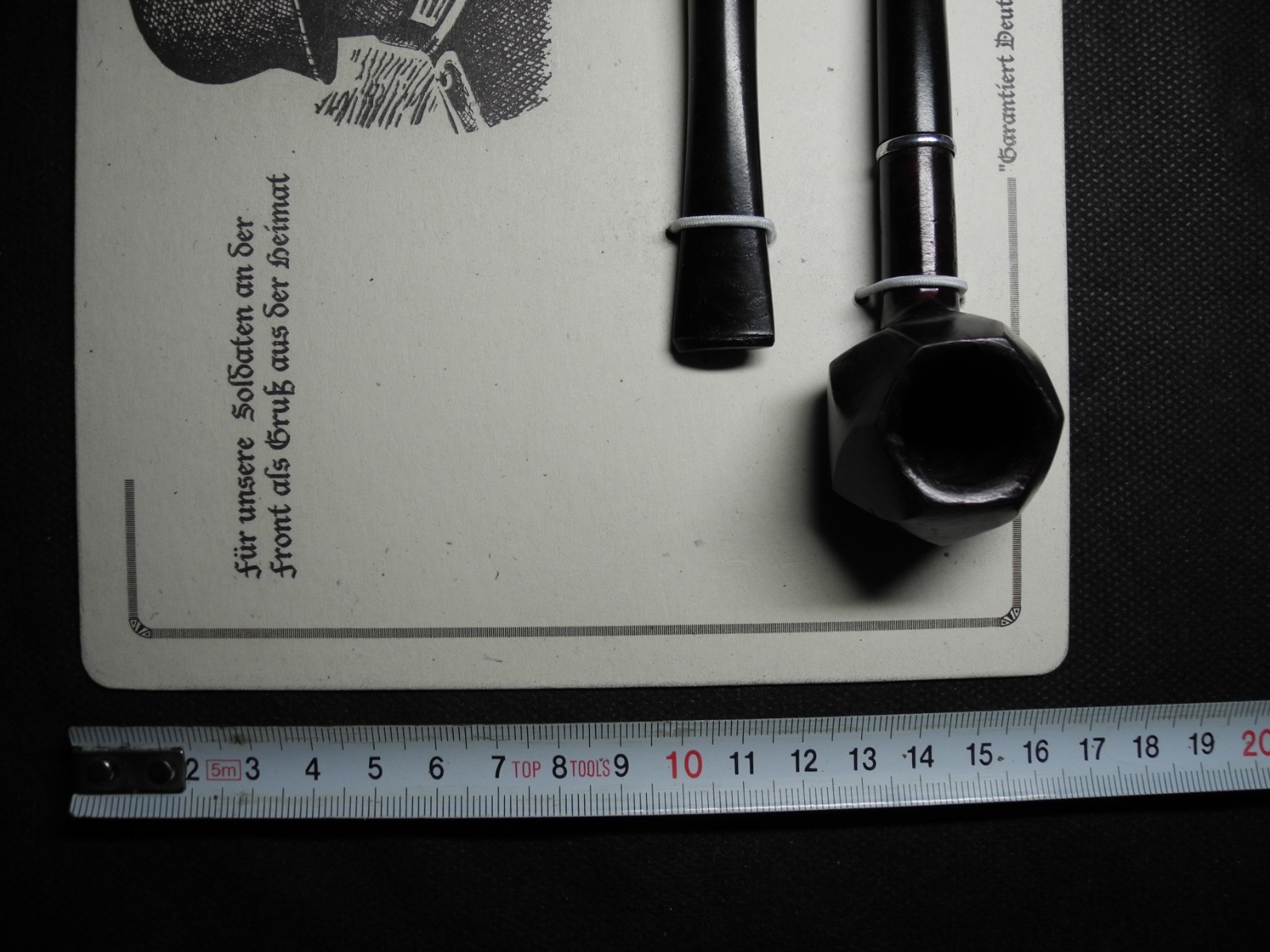 WW2 German Wehrmacht Heer smoking pipes X2 & card - VERY RARE!