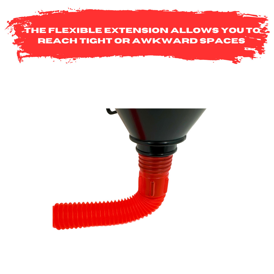 Pit Posse Automotive Funnel Oil Change Large Wide Mouth Flex Flexible Spout