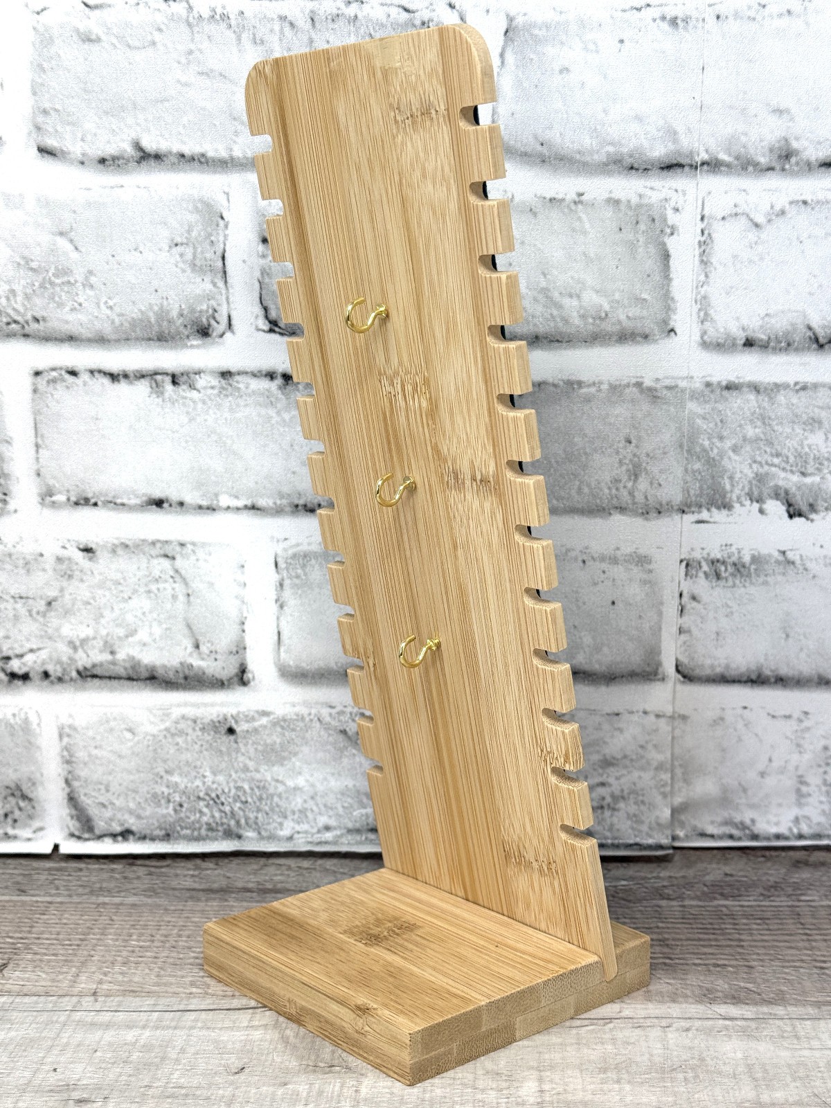 Lot of 6 Necklace Bracelet Wood Fabric Display Stands Selling Retail 12 Slots