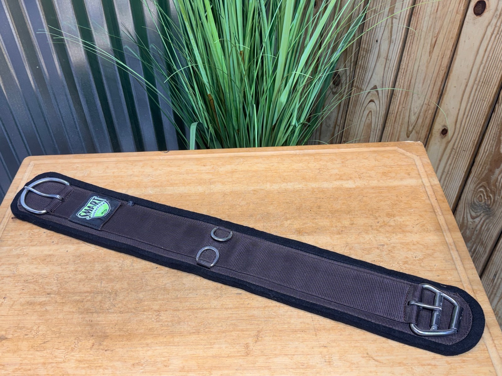 Weaver Smart Cinch Brown & Black Felt Western Horse Cinch Girth ~34"