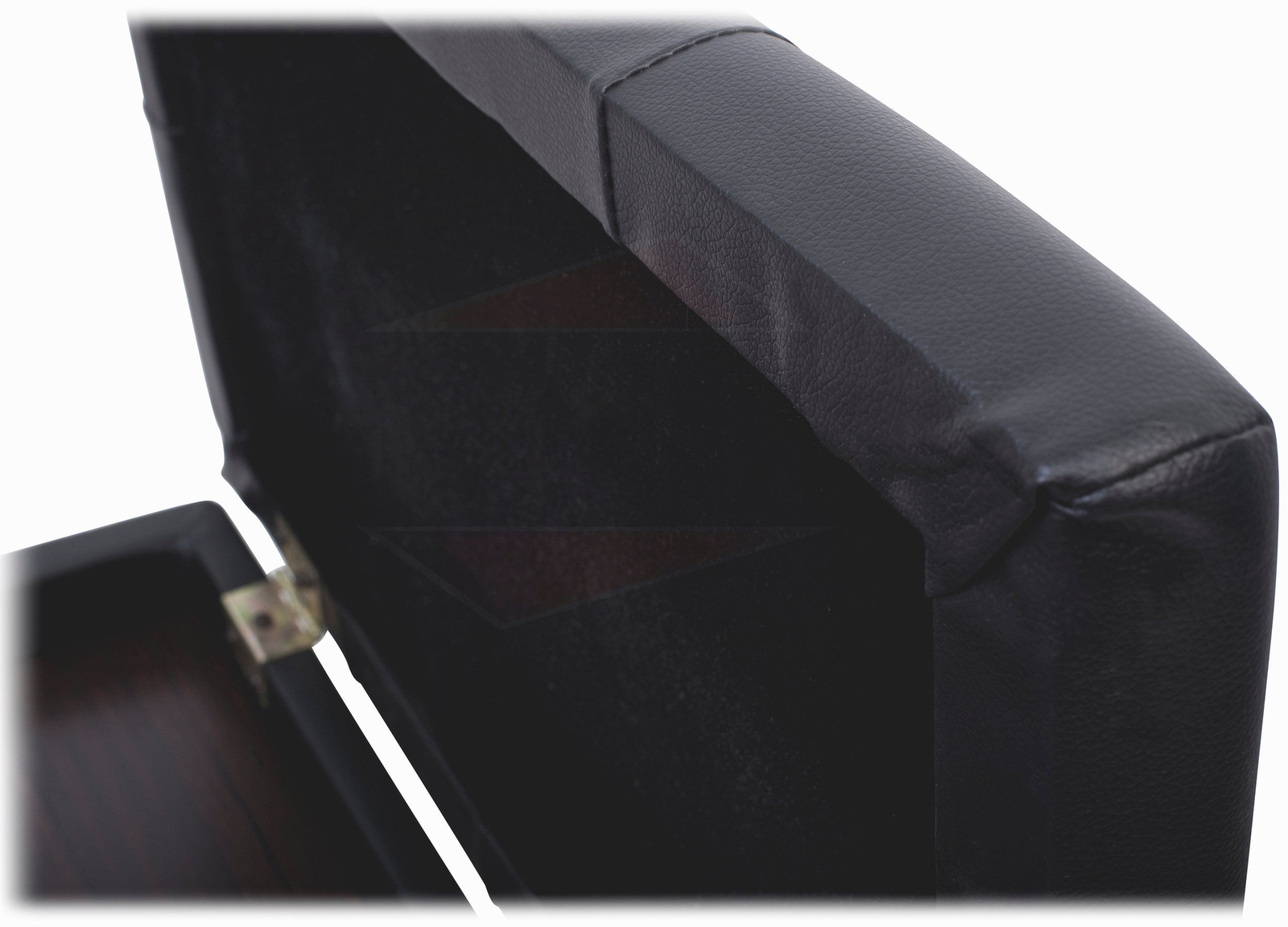 GRIFFIN Black Leather Piano Bench - Wood Vanity Stool Keyboard Seat Guitar Chair