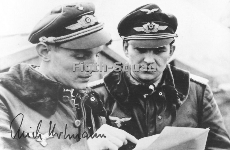 WW2 Picture Photo German Aces Erich Hartmann and Berkhorn 653 Victories 7480