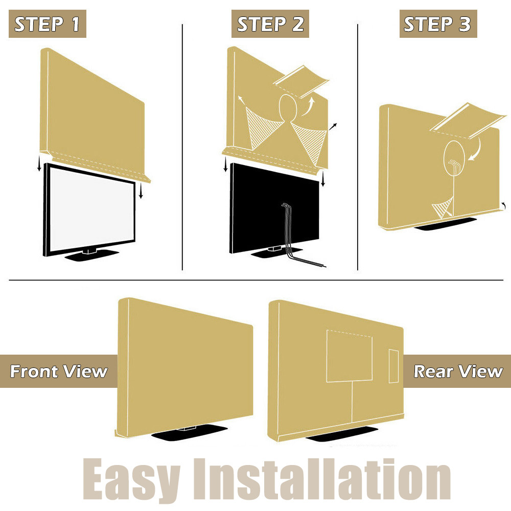 Outdoor TV Cover Fitted Waterproof Weatherproof Television Protector 30-65 inch