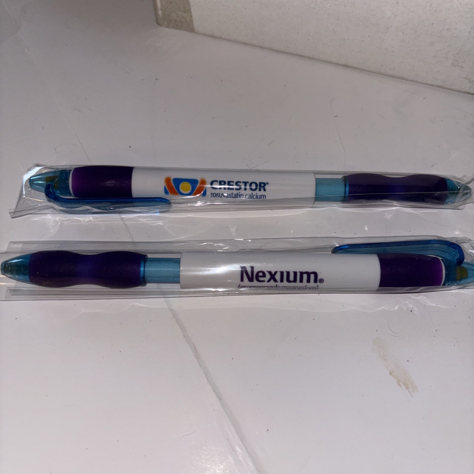 Crestor Nexium Drug Rep Collectible Pens W/ Highlighter RARE Ind Wrapped Box 50