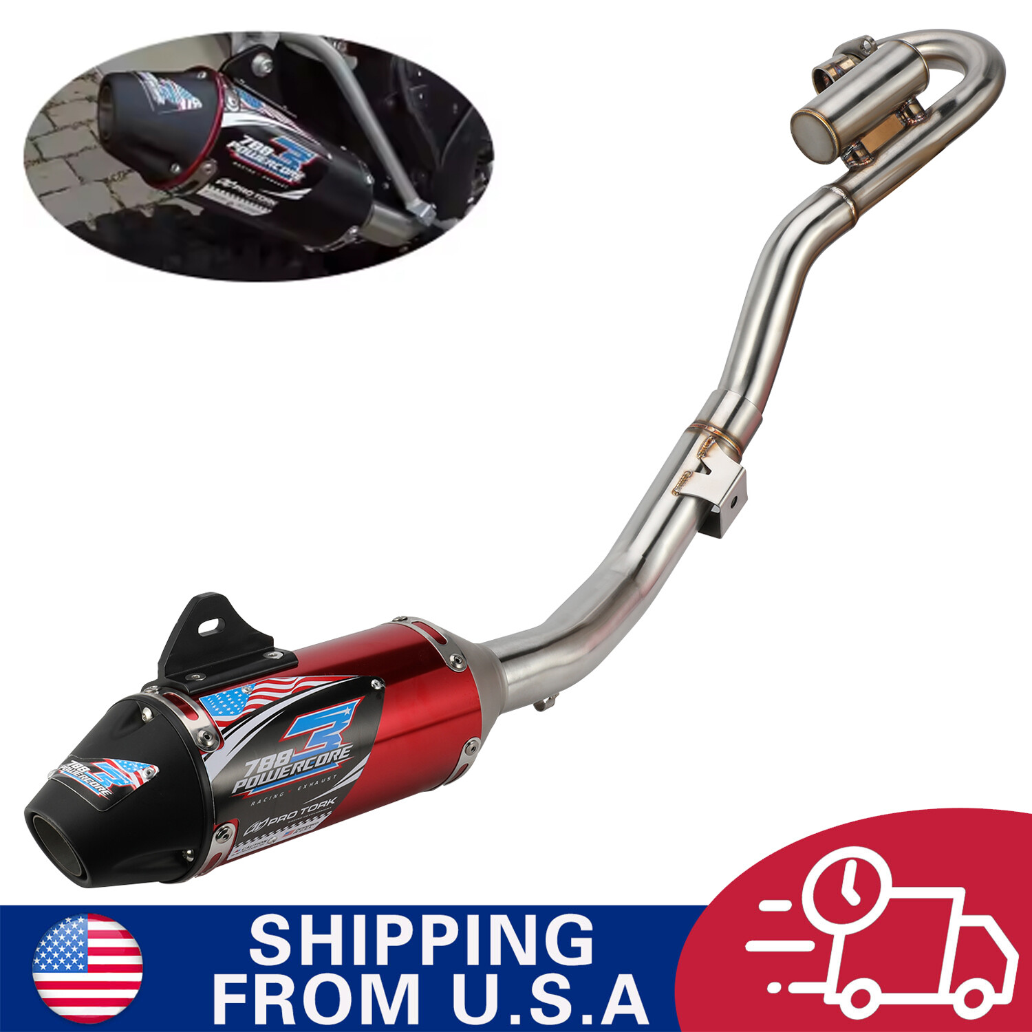 Motorcycle Exhaust Pipe Muffler Assembly Kit for CRF230F 2003-2017 Dirt Bike