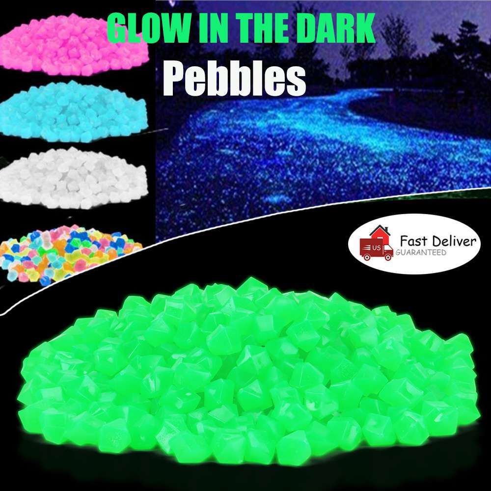 600/300x Glow in The Dark Pebbles Garden Glowing Rocks Fish Tank Luminous Stones