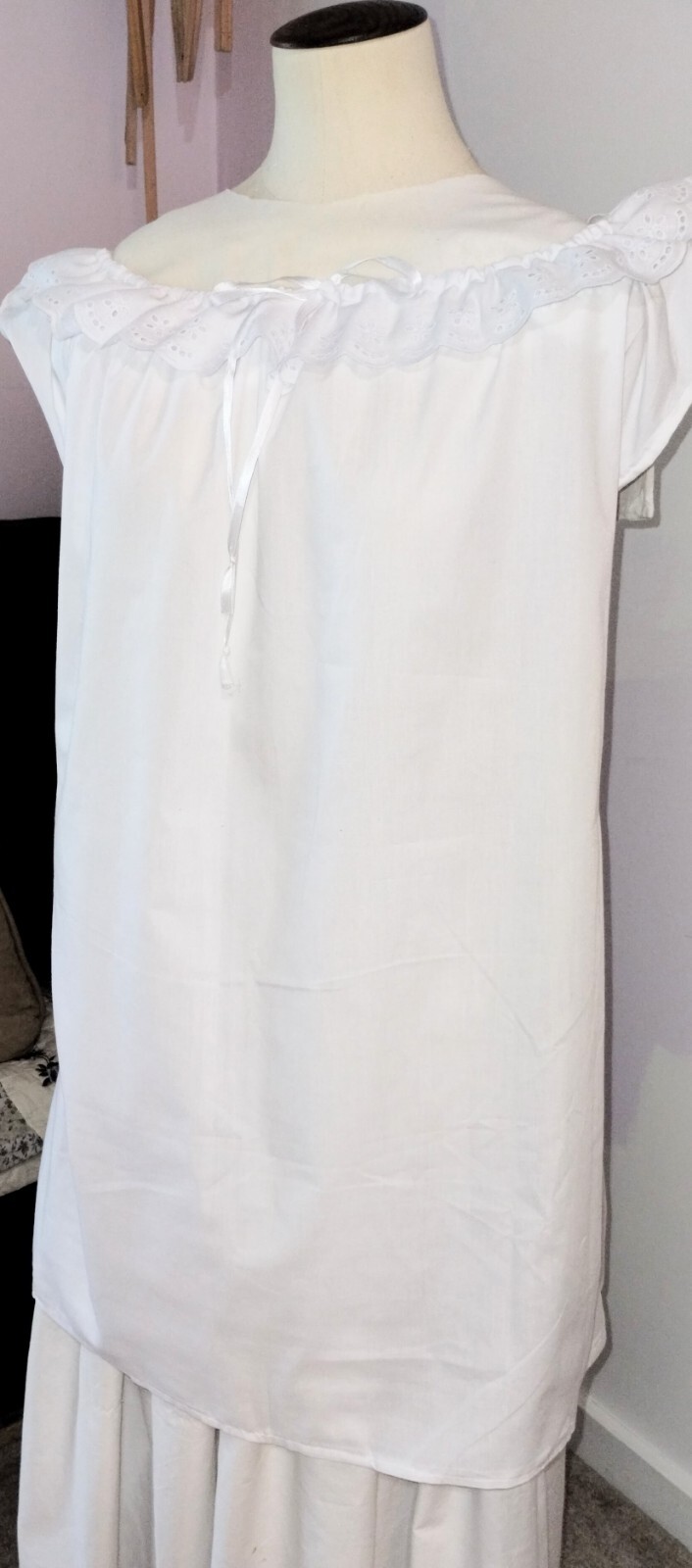 CIVIL WAR~VICTORIAN ERA STYLE- 100% WHITE COTTON CHEMISE