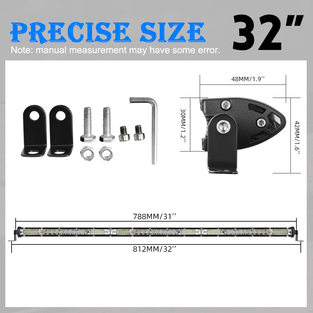 For Toyota Tacoma 2016-2023 Slim 780W 32" LED Light Bar Bumper Mounting Kit