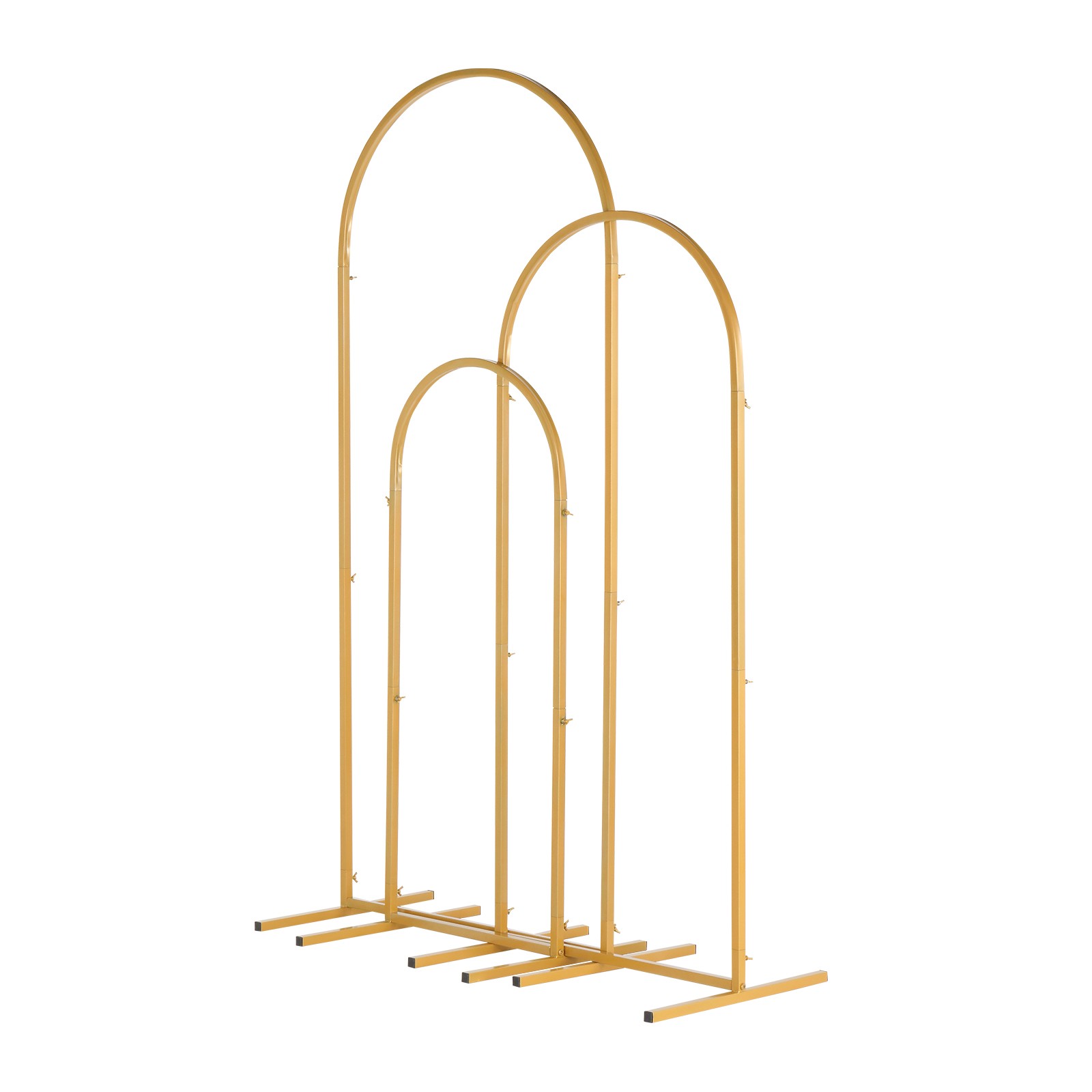 Set of 3 Metal Arch Frame Backdrop Stand Gold Wedding Arch Stand (4FT/5FT/6FT)