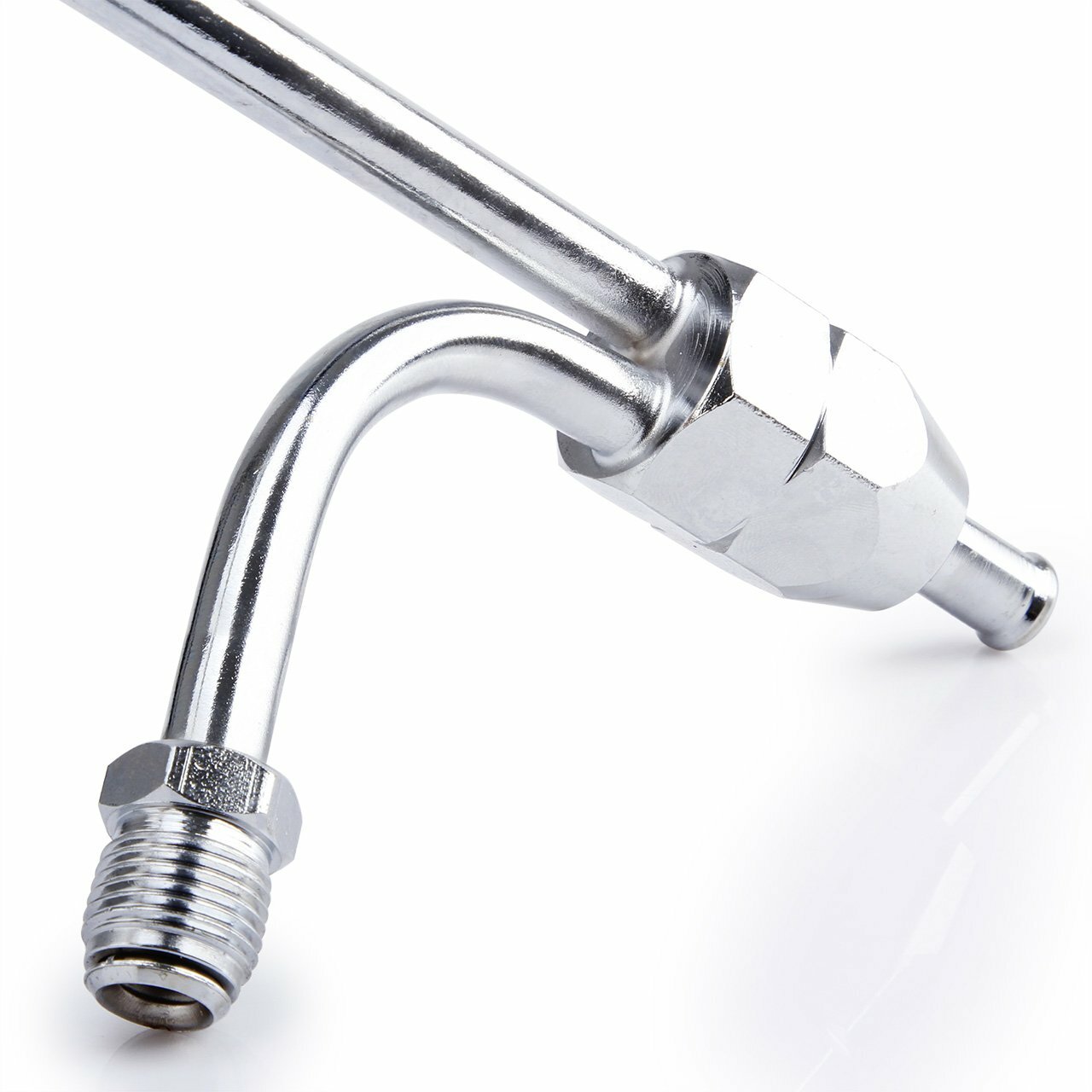 Chrome Dual Feed Fuel Line For Holley Carburetor 4150 Double Pumper Fit 3/8"Hose