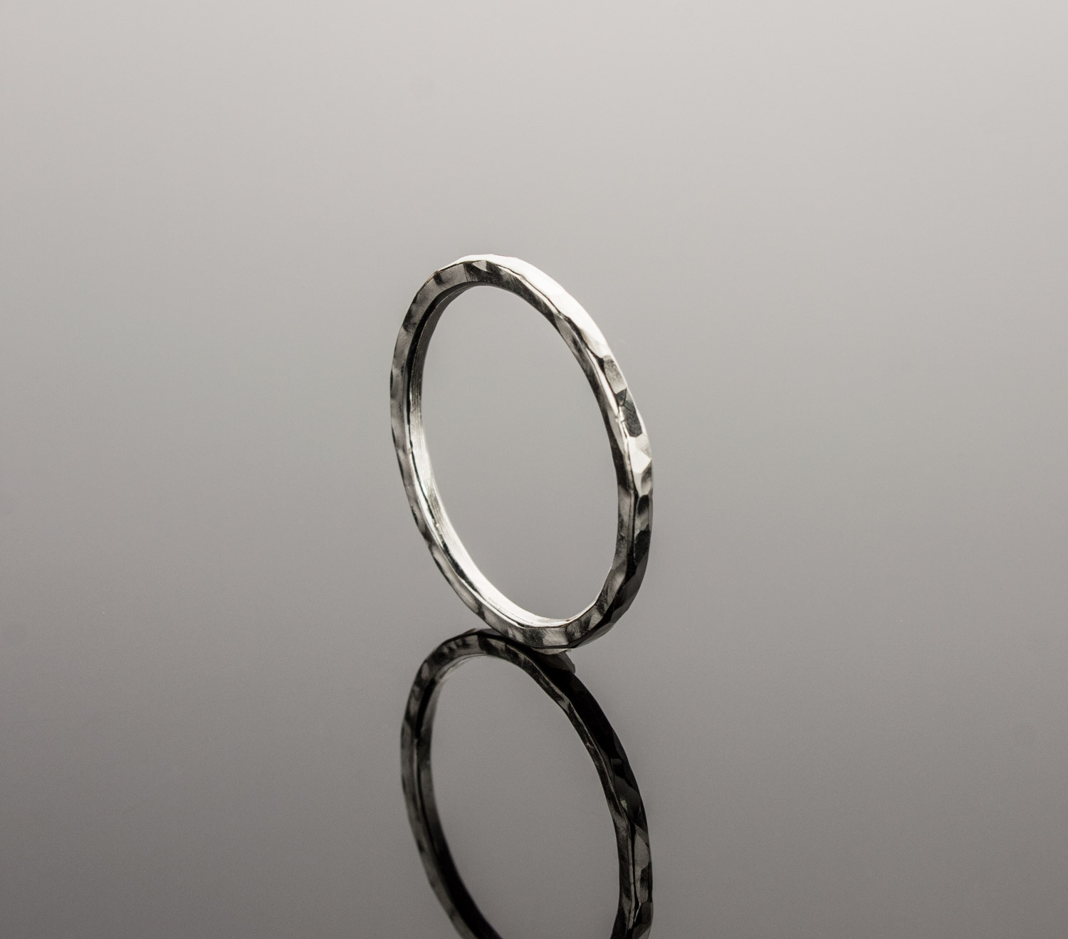 Stacking Ring .925 Sterling Silver Hammered Texture Handcrafted Ring Single Ring