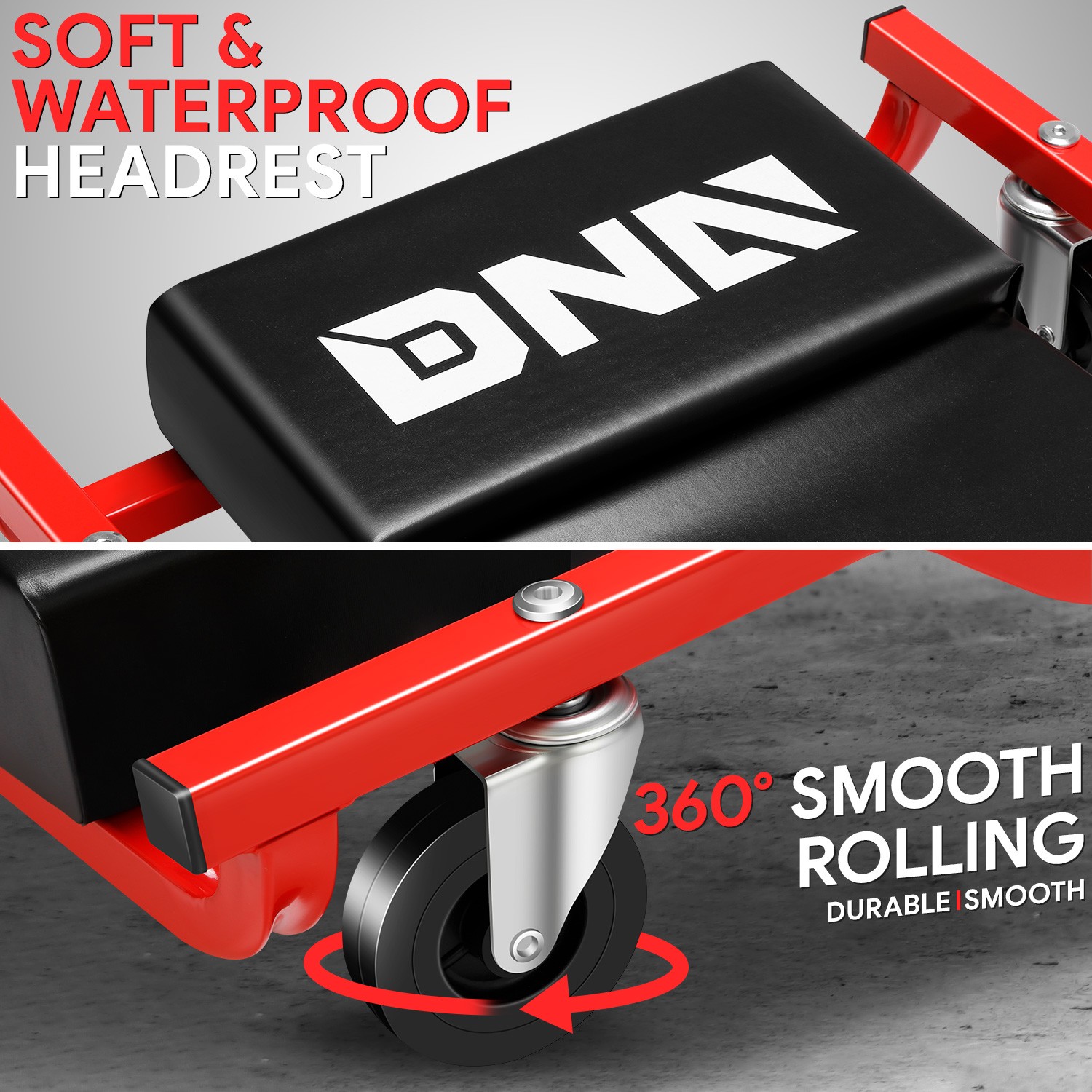 Low Profile 38.5x17 Rolling Workshop Creeper for Car Garage Mechanic Repair Red