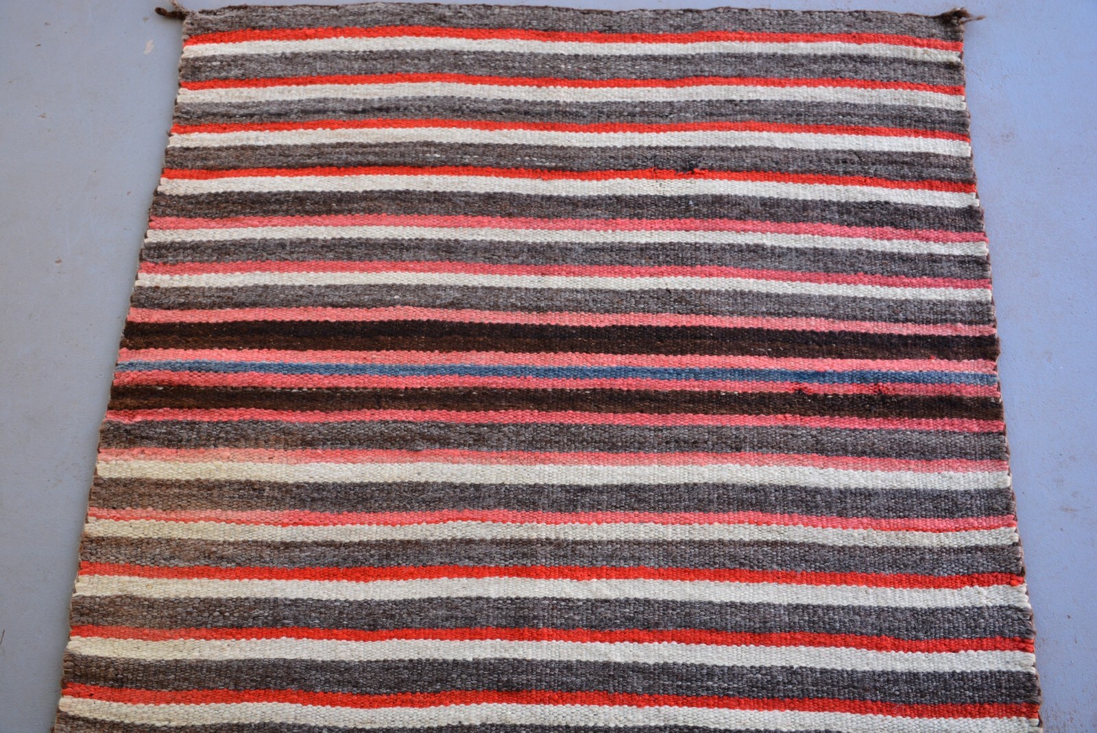 Old Navajo Child's / Saddle Blanket - Striped, Soft Wools - Circa. 1900