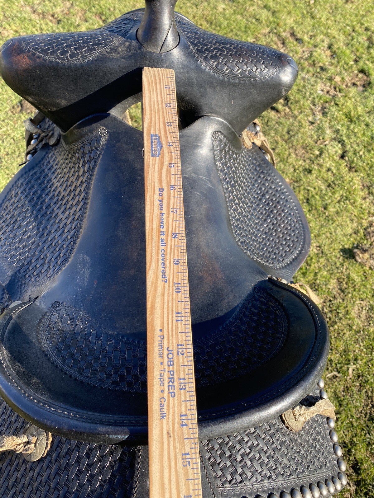 Vintage/Antique 14" Simco Western parade saddle w/silver studs, tapaderos