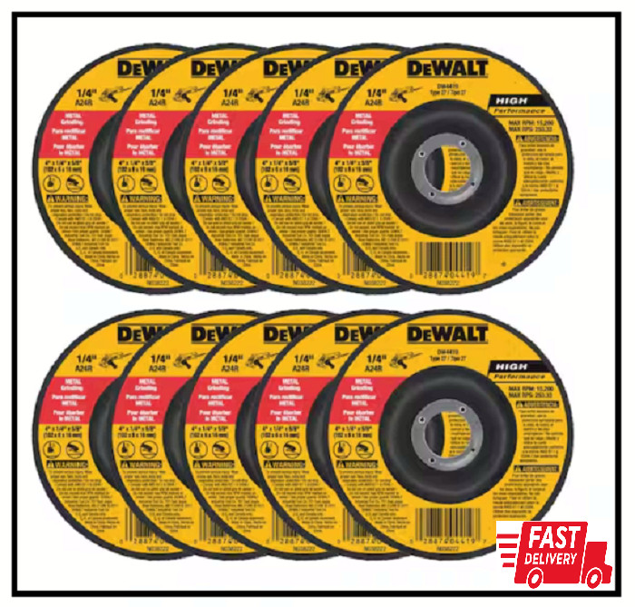 4 In. X 1/4 In. X 5/8 In. General Purpose Metal Grinding Wheel (10-Pack)