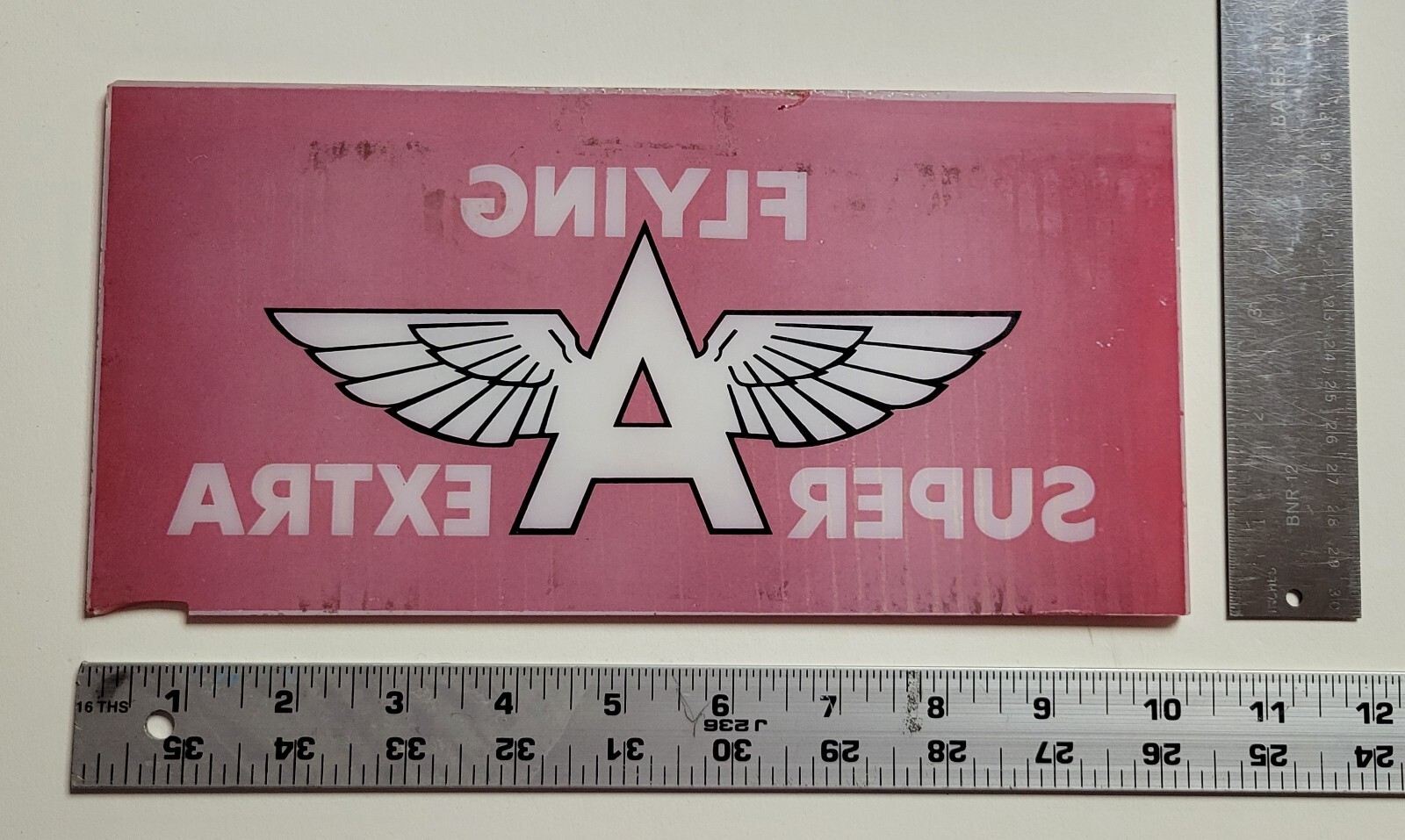 Rare Vintage Original Flying A Super Extra Glass Pump Sign