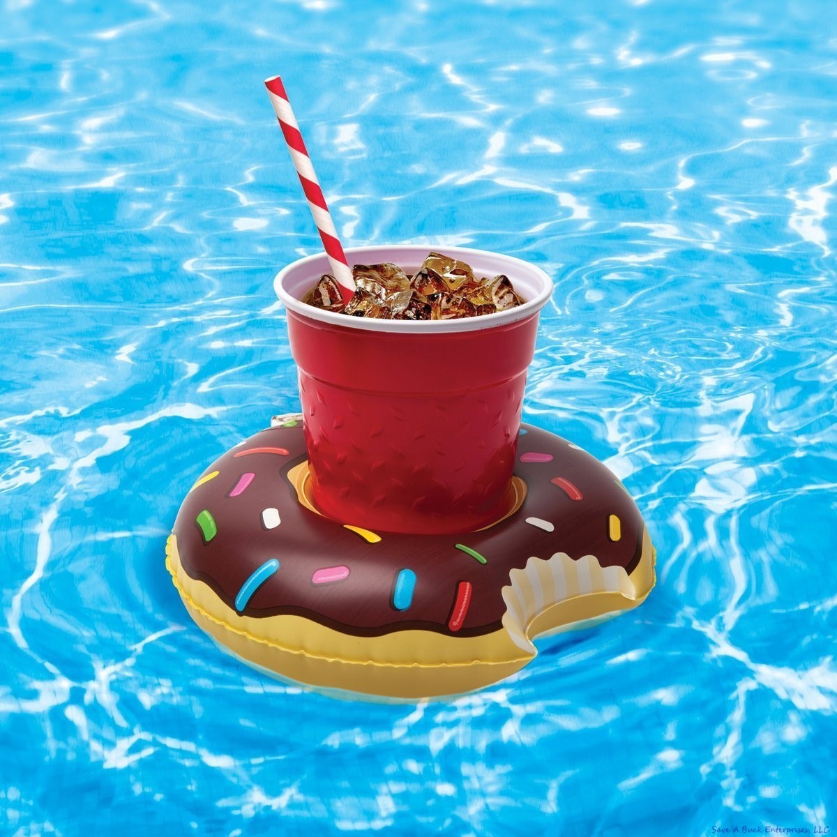 3-pk DONUTS Beverage Boat Inflatable Cup Drink Can Holder Pool Float - BigMouth