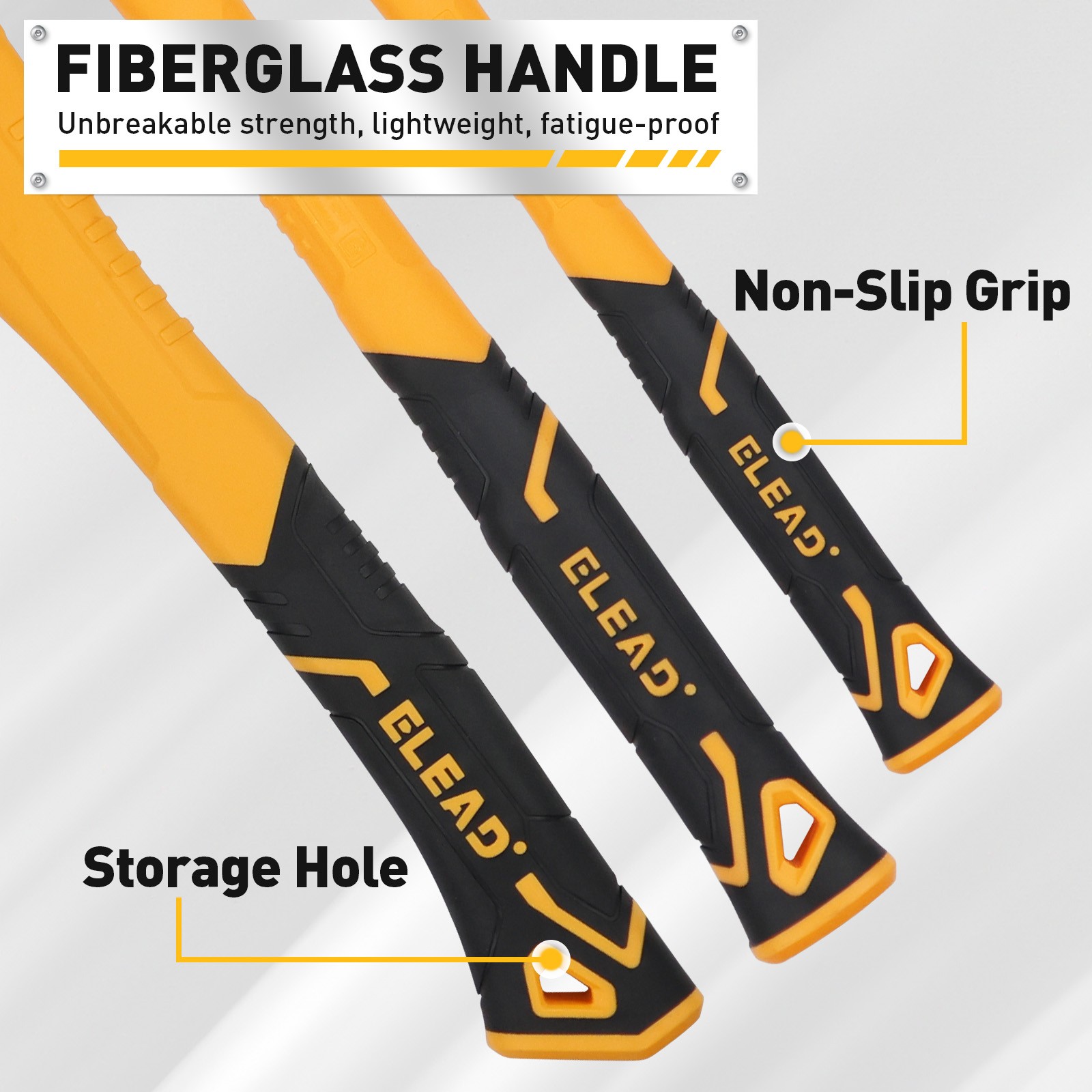 6-Piece Mallet Hammer Set 600g Wood Split Axe Fiberglass Handle Forge Steel Head