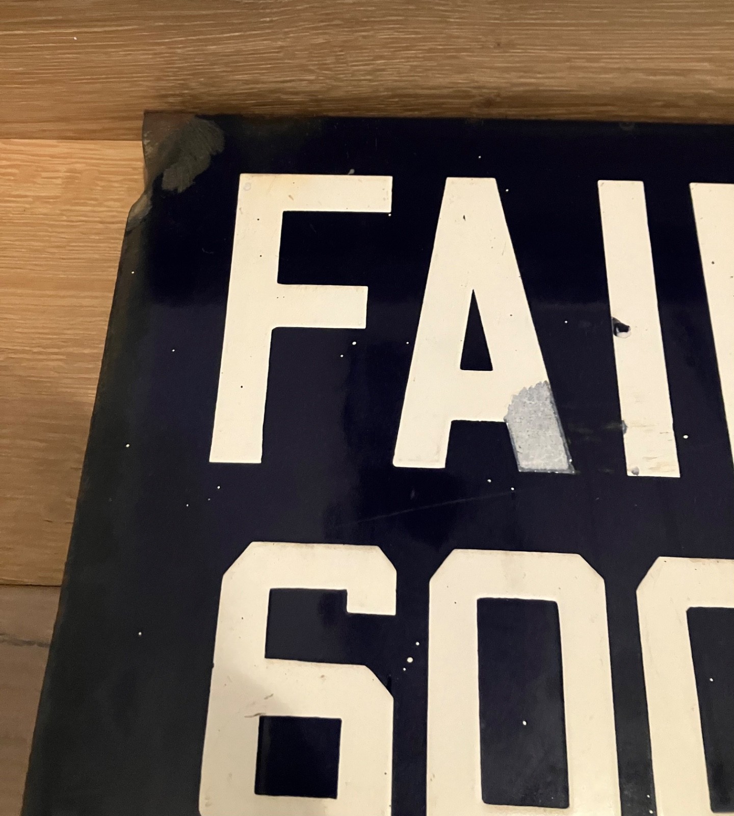 “FAIRFAX AVE” Vintage Shotgun Los Angeles Porcelain Street Sign 1946-1966