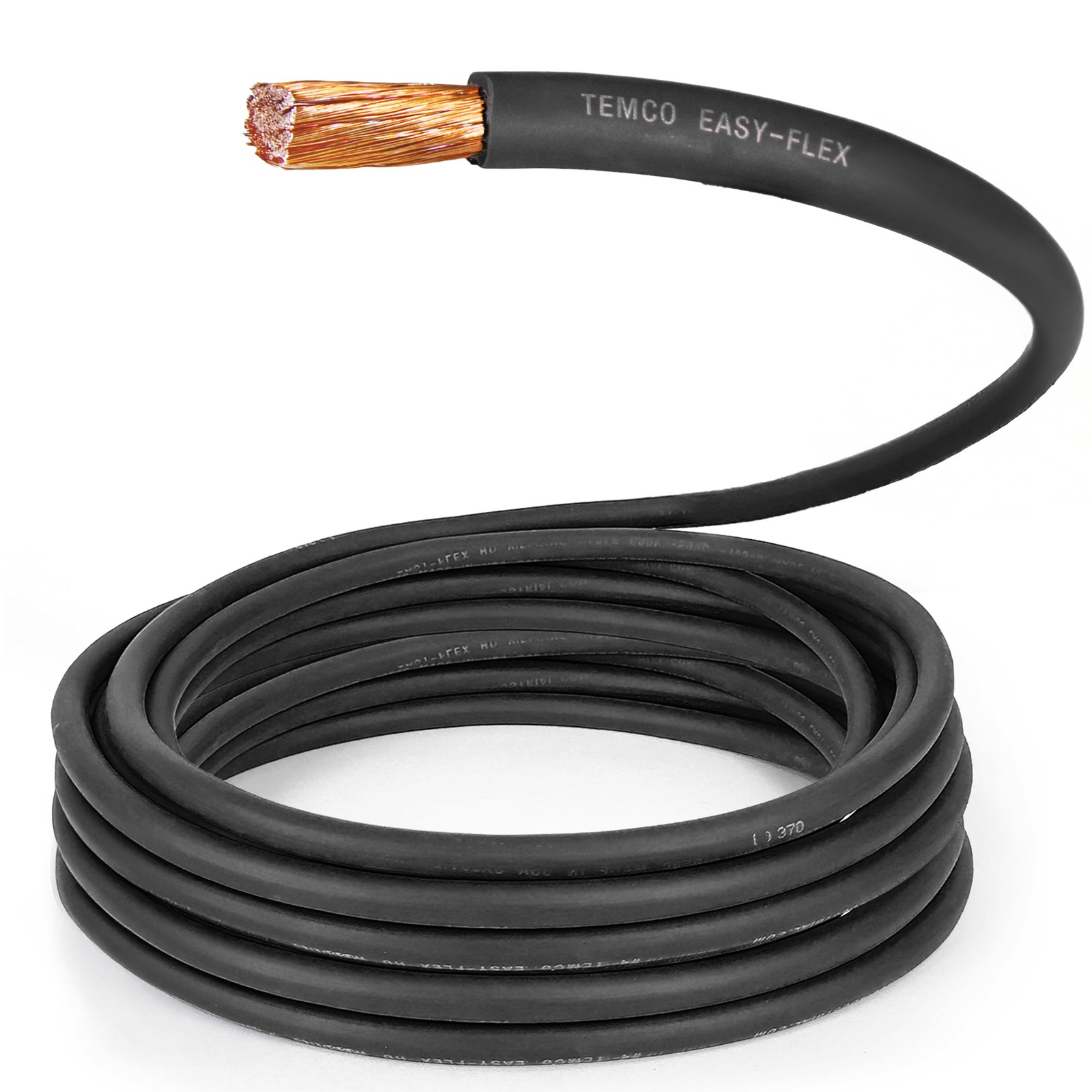TEMCo 2/0 Gauge AWG 100 Ft Black Flexible Copper USA Welding Cable Battery Wire