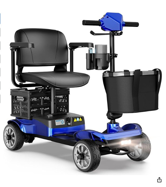 4 Wheels Mobility Scooter Power Wheelchair Folding Electric Scooters 15Miles