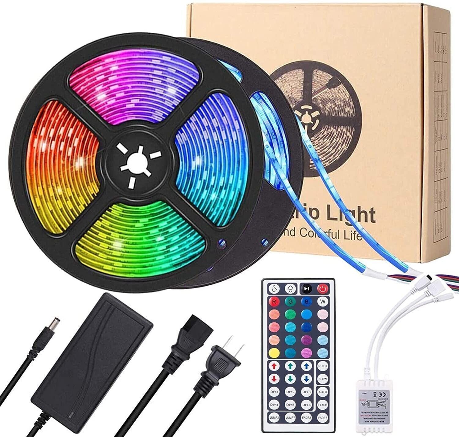 USA 32ft LED Strip Lights Remote Control Bedroom for Indoor Outdoor
