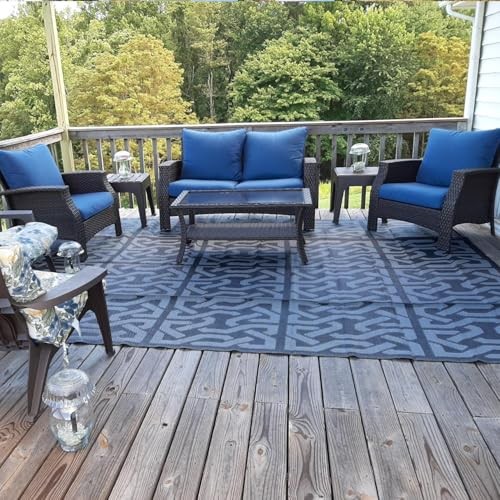 Outdoor Seat Cushion Cover Set of 4, 24 x 20 Inch, 24 x 24 x 4 Inch Navy-8pcs