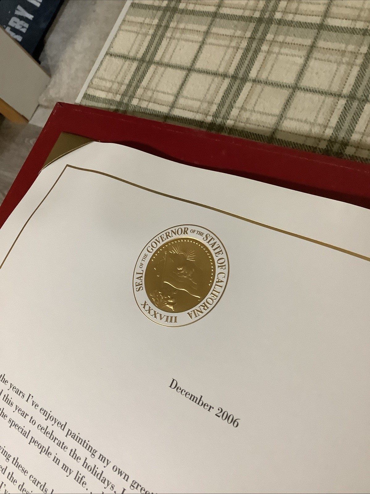 Rare Arnold Schwarzenegger 2007 Holiday Calendar Of His Art W/ Signed Letter