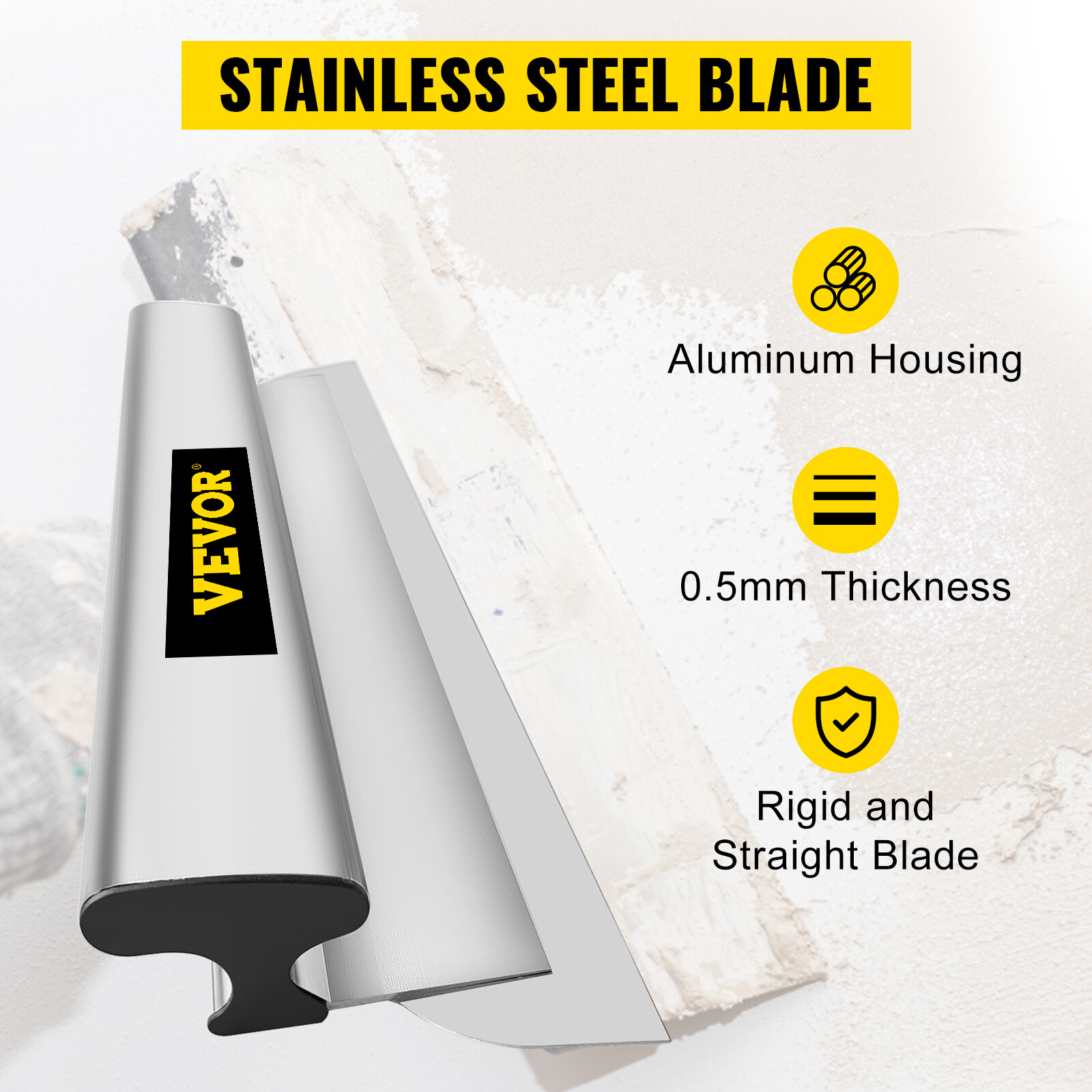 24" Drywall Skimming Blade Putty Knife Finishing Tool Stainless Steel