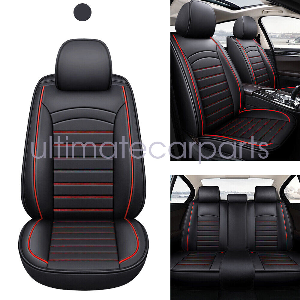 Leather Seat Covers Full Set 5-Sits Front & Rear Cushion Accessories For Honda