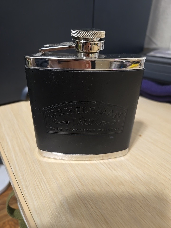 Jack Daniels Black Leather Boot Flask 5oz GENTLEMEN JACK