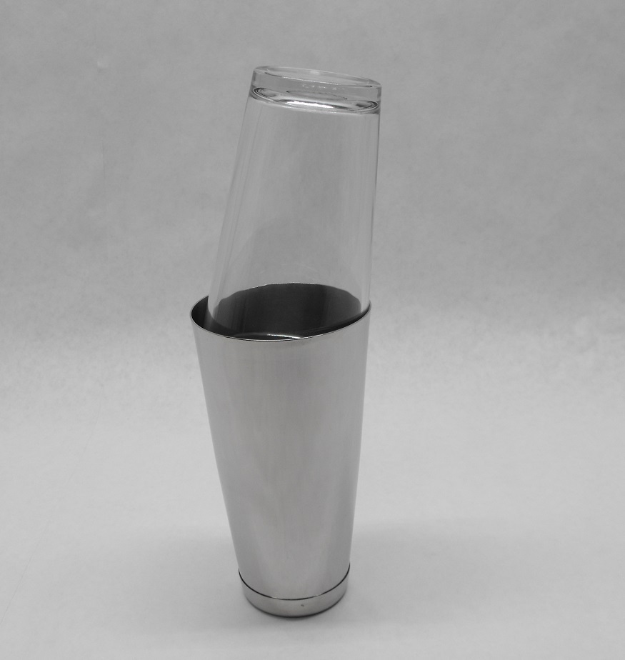 5 Piece BOSTON SHAKER SET Glass, Strainer, Muddler, Spoon & WEIGHTED Tin Bar Kit