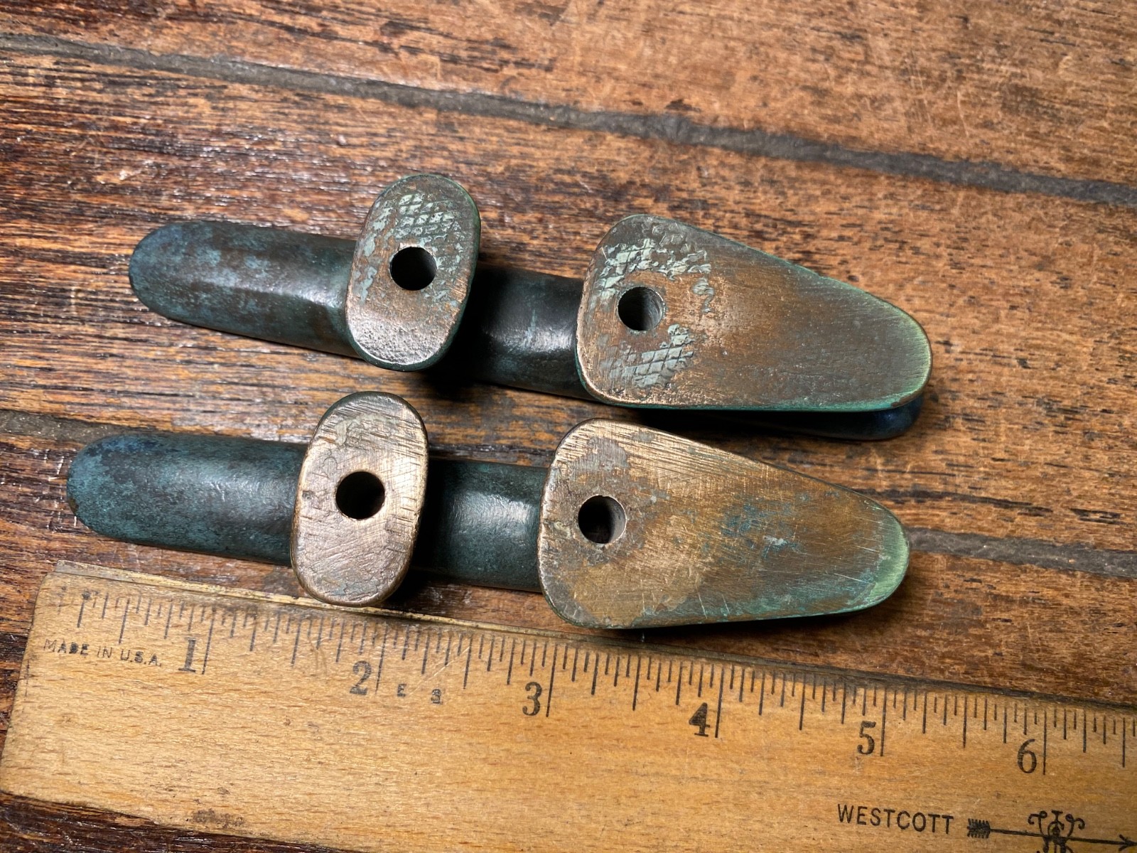 Pair of Vintage Bronze 5" Jam Cleats
