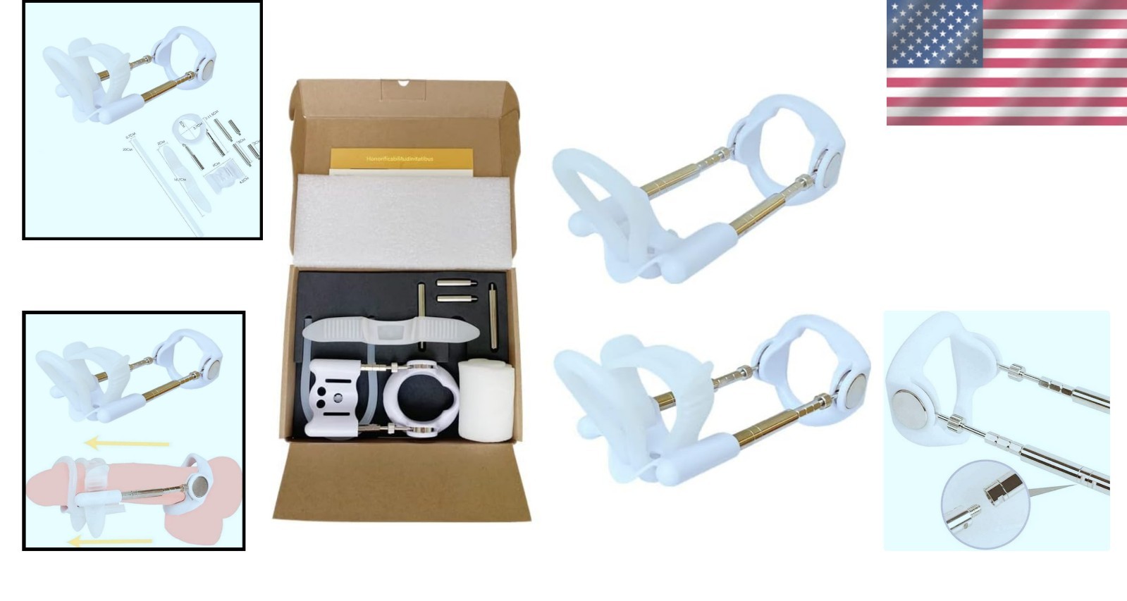 White Ergonomic Penile Traction Device - Adjustable and Portable Enhancement Kit