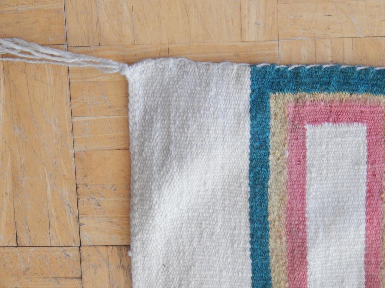 30.5 X 57" VINTAGE NAVAJO INDIAN SHIPROCK CORN YEI PICTORIAL RUG / WEAVING