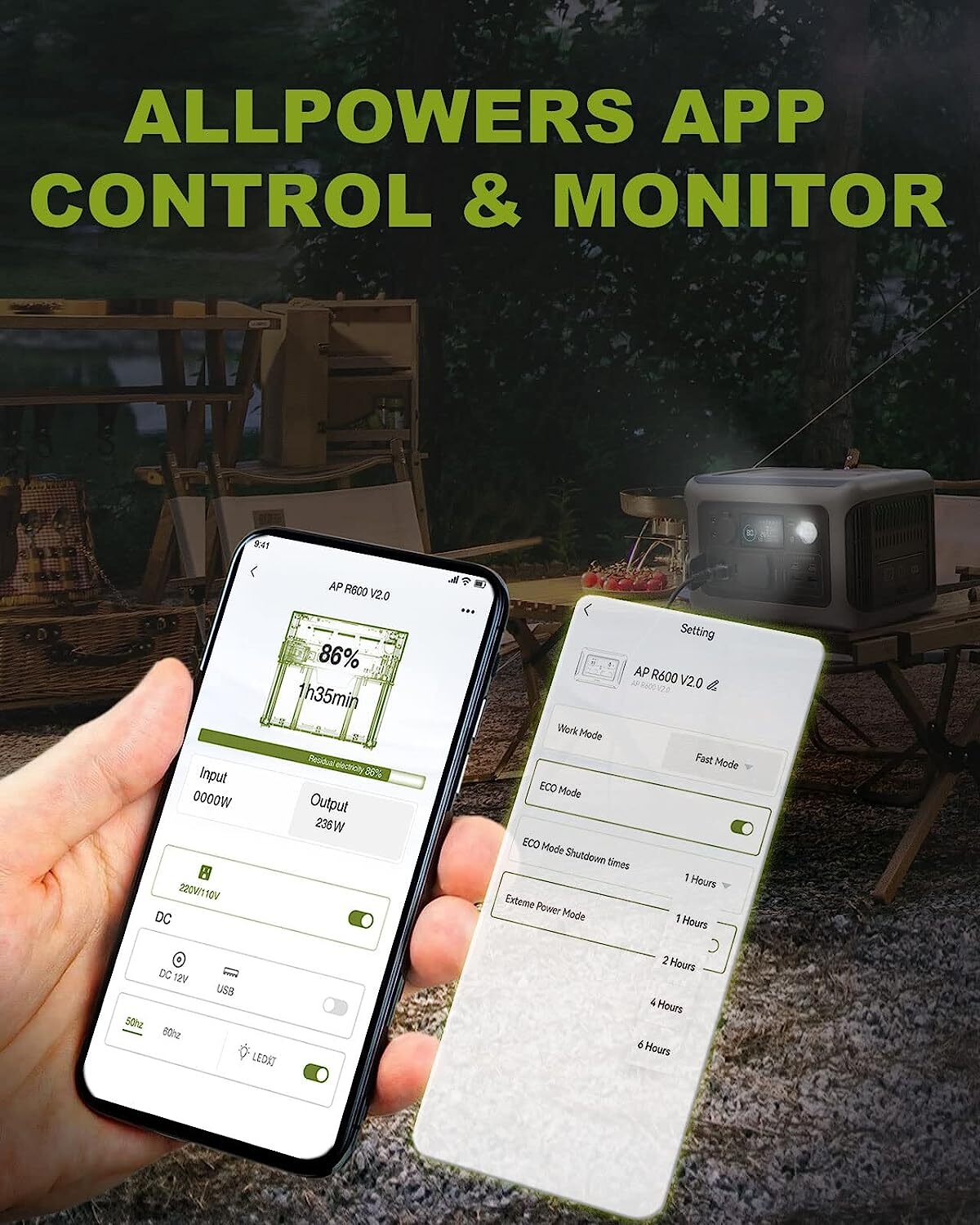 600W Portable Power Station Generator LiFePO4 Battery 100W Flexable solar panel