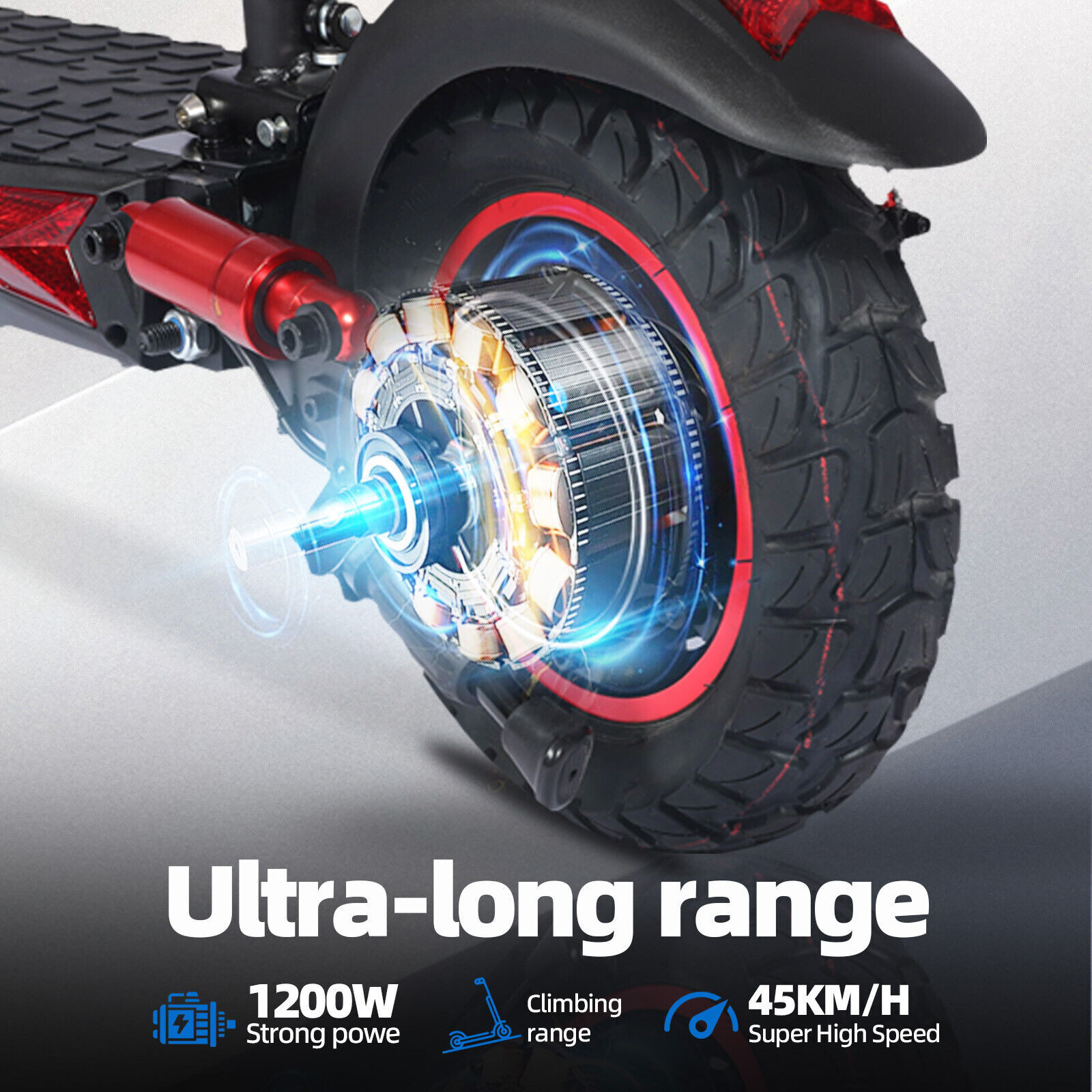 48v 1200W Electric Scooter For Adult 11"Off Road Fat Tires Fast Speed USA MAX x6