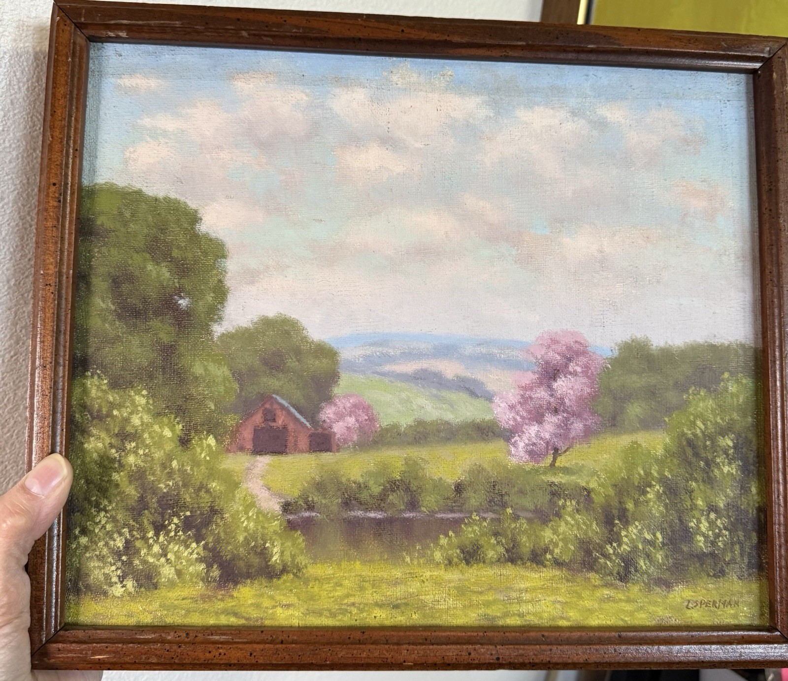 Circa 1920 Oil Painting L Sperman Listed American 20th Century